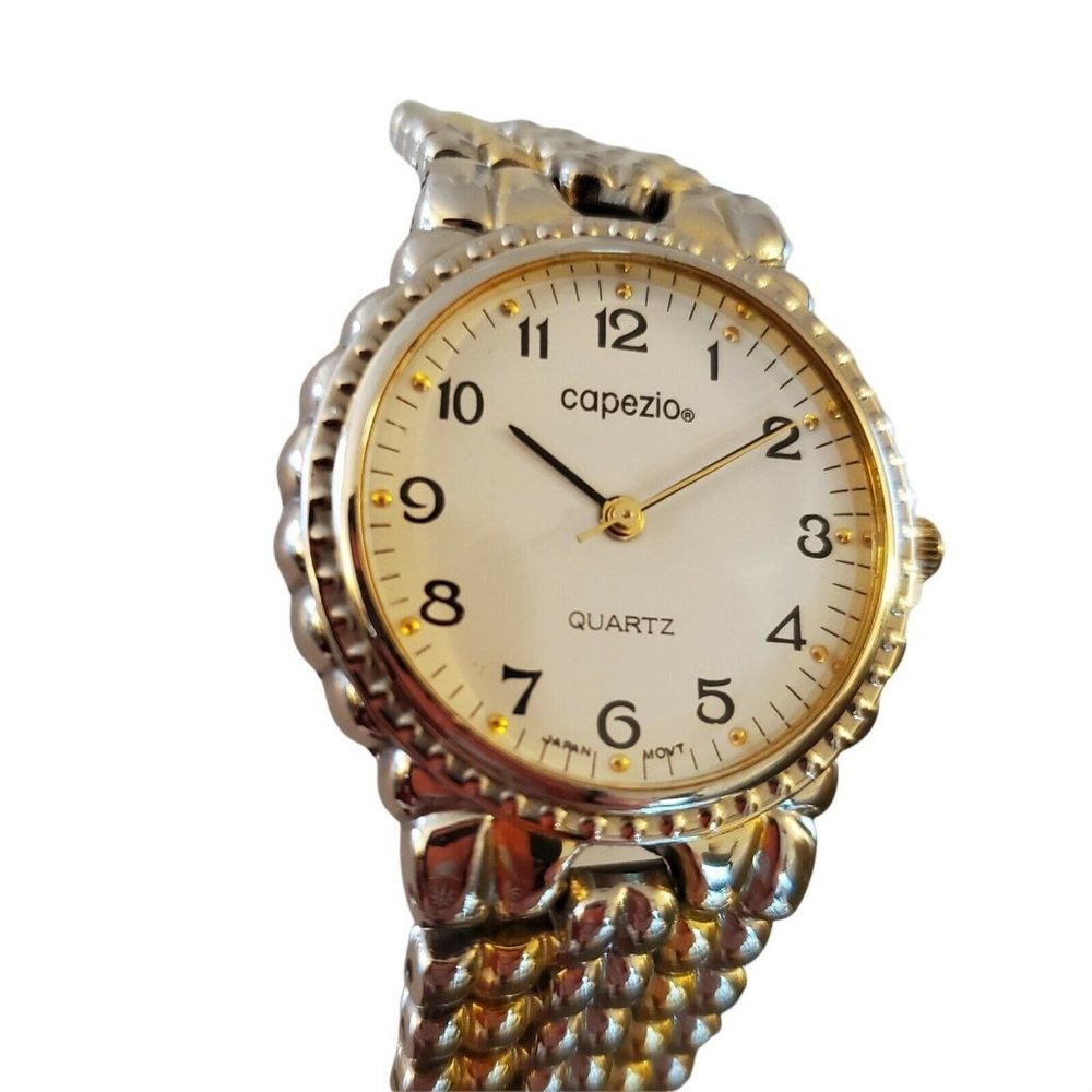 Womens Vintage Capezio Gold And Silver Tone Link Band Keeps Time New Battery